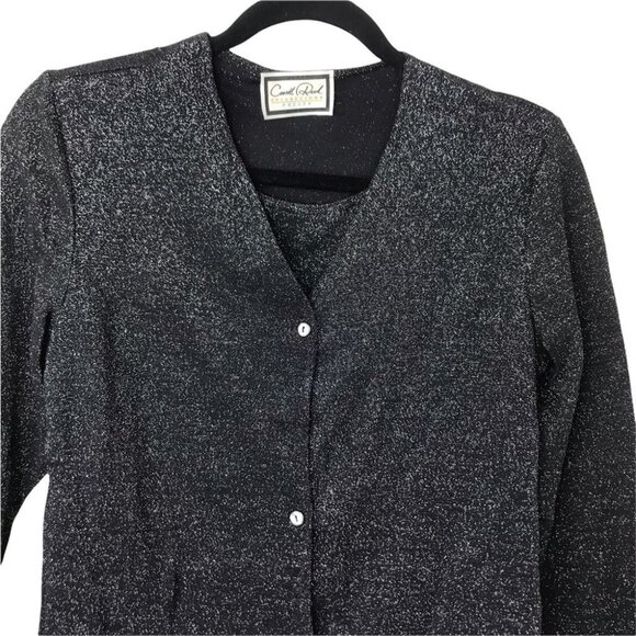 CARROLL REED Sparkle Black Layered Cardigan - Picture 8 of 14